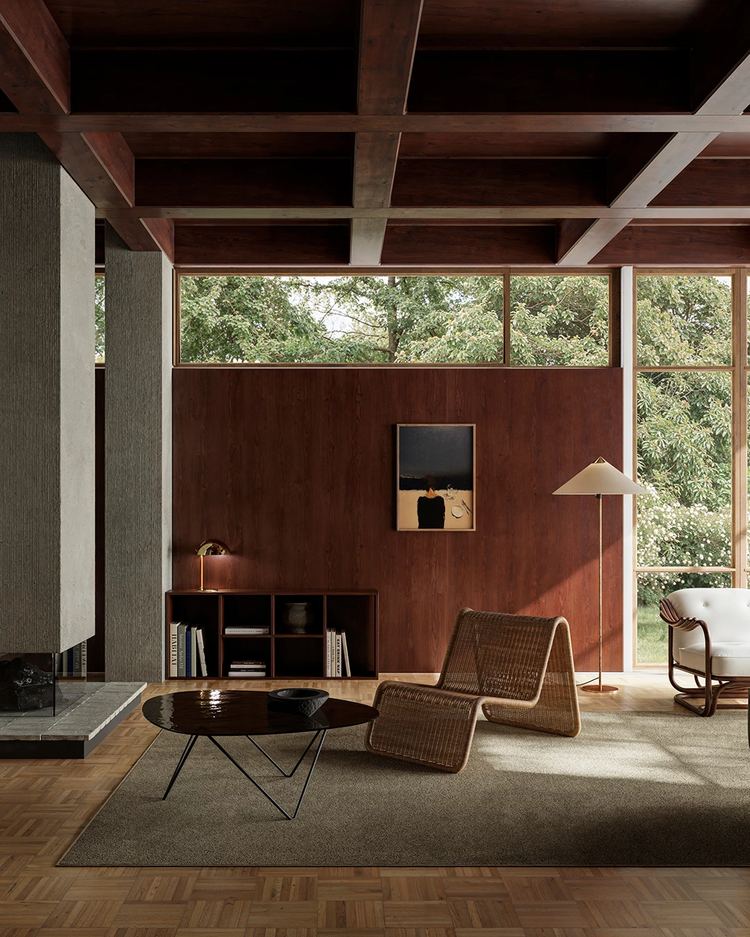 P3 Lounge Chair, Rattan Base