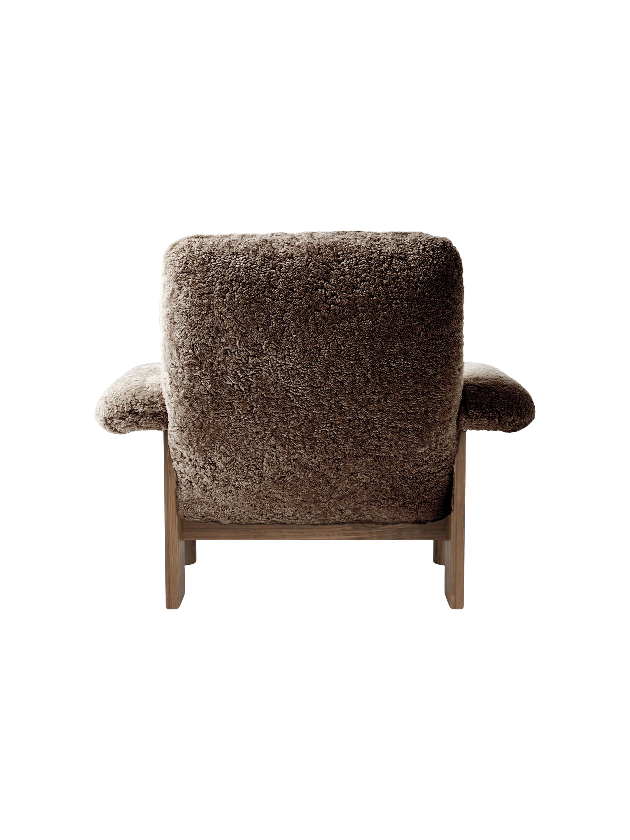 Brasilia Lounge Chair, Solid Walnut Base, High Back, Sheepskin