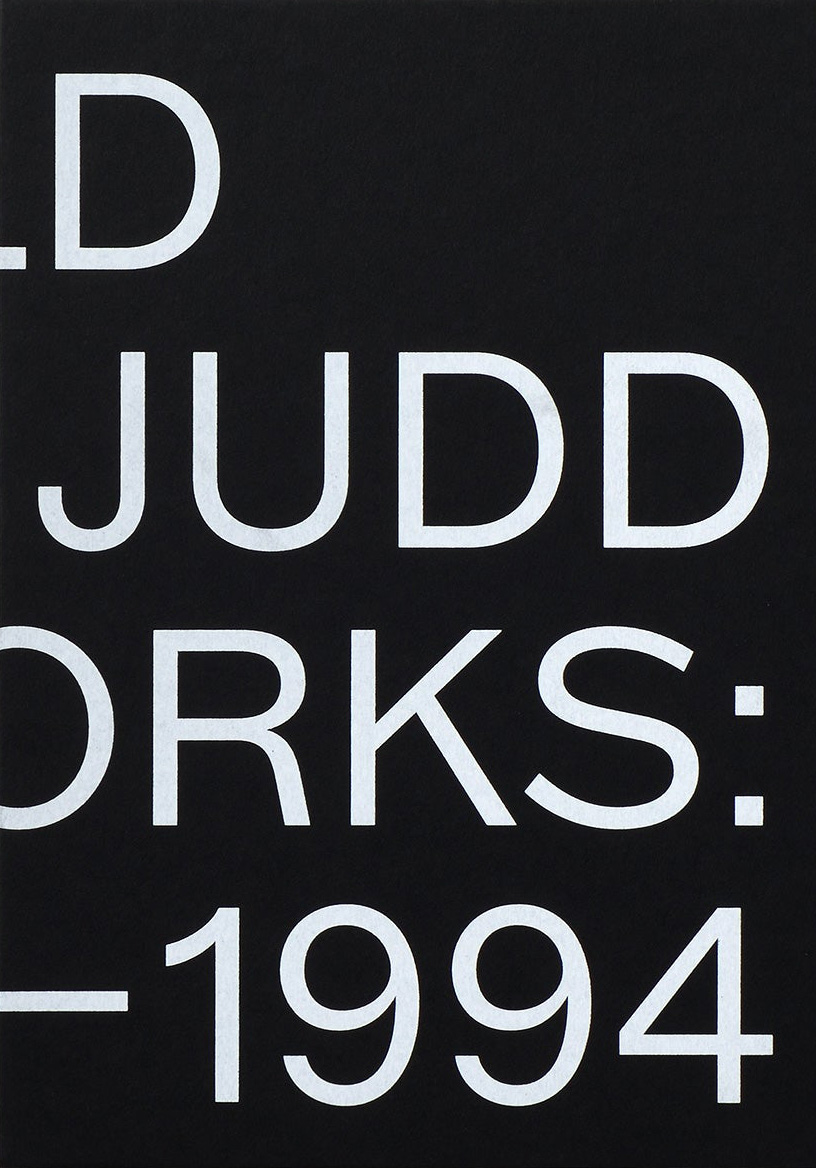 Donald Judd: Artworks 1970-1994
