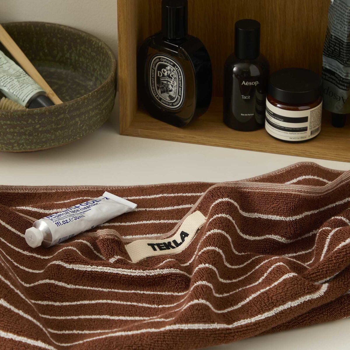 Terry Towel – Rust Stripes