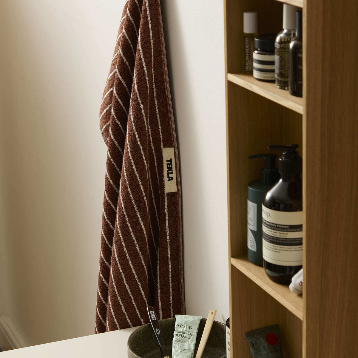 Terry Towel – Rust Stripes