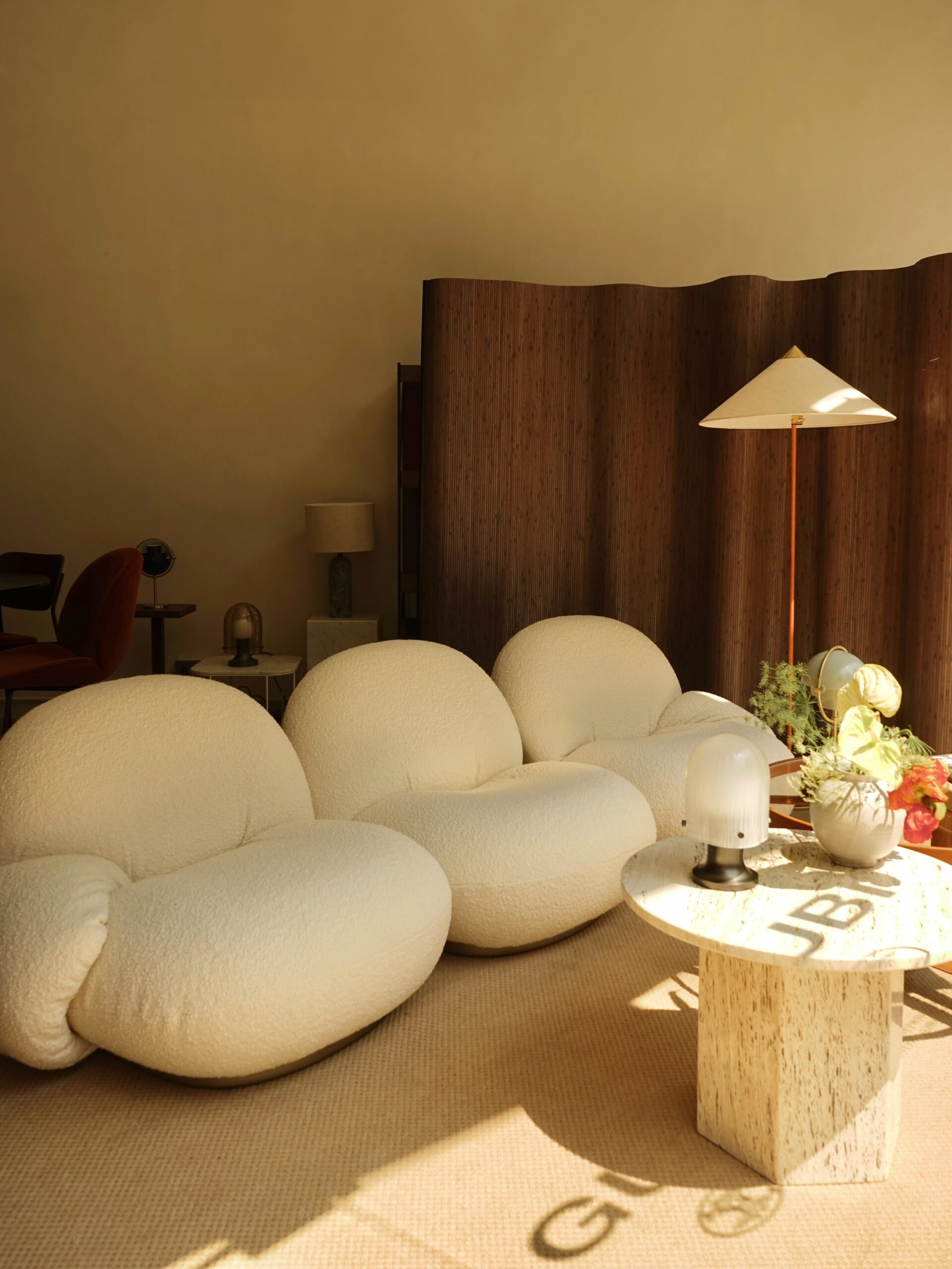 Pacha Sofa, 3 Seater with Armrests, Pearl Gold Base, Karakorum 001 (Display)