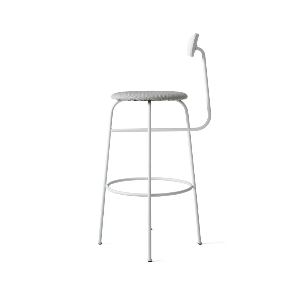 Afteroom Counter Chair, Upholstered Seat, White Basel 123
