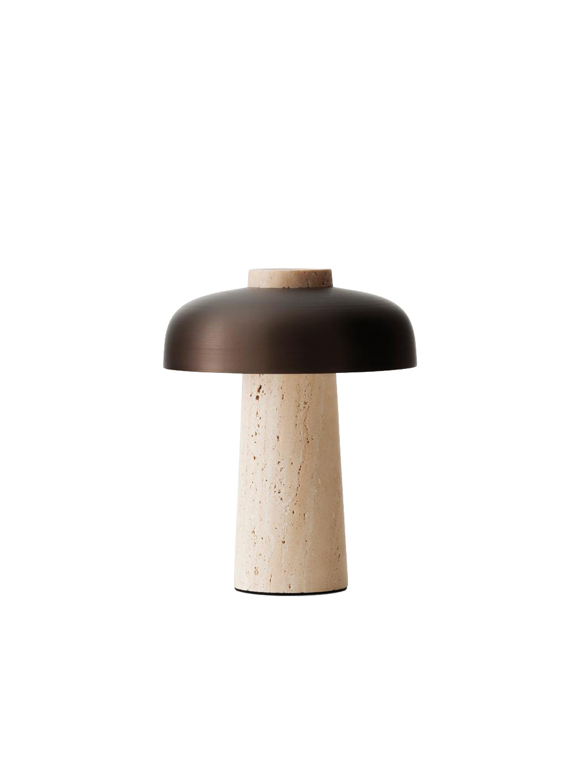 Reverse Portable Lamp, Travertine, Bronzed