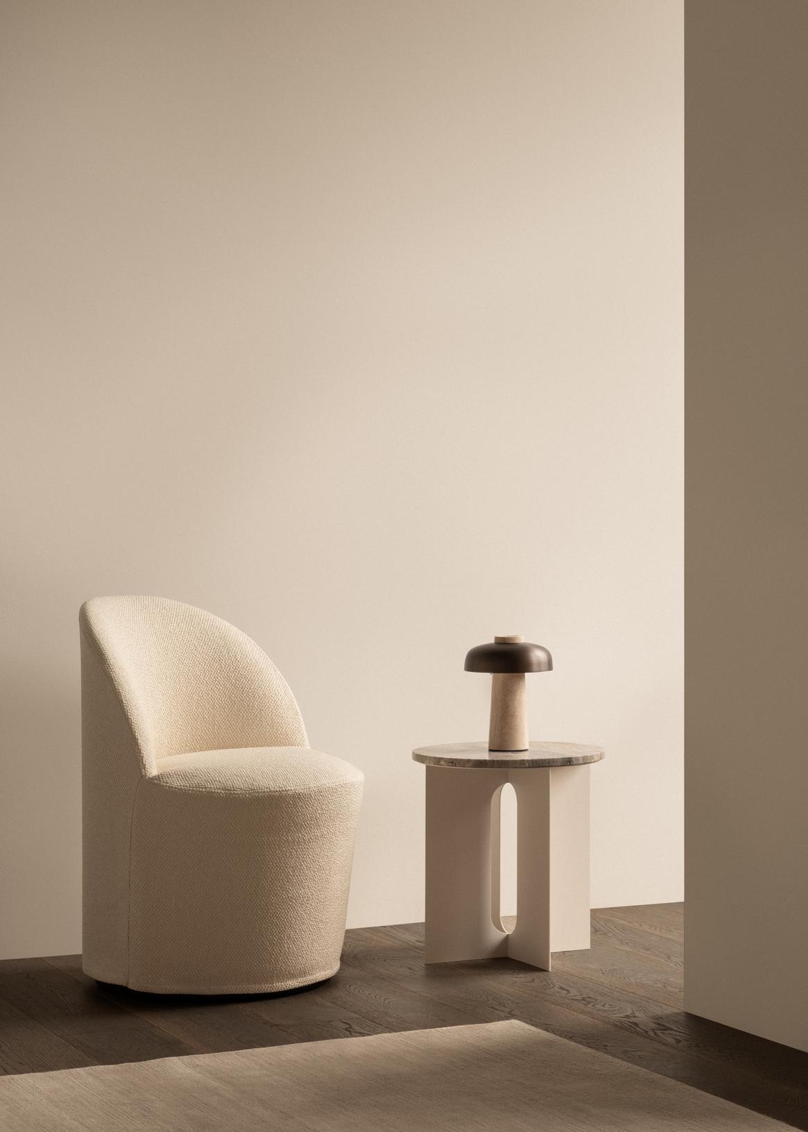 Reverse Portable Lamp, Travertine, Bronzed