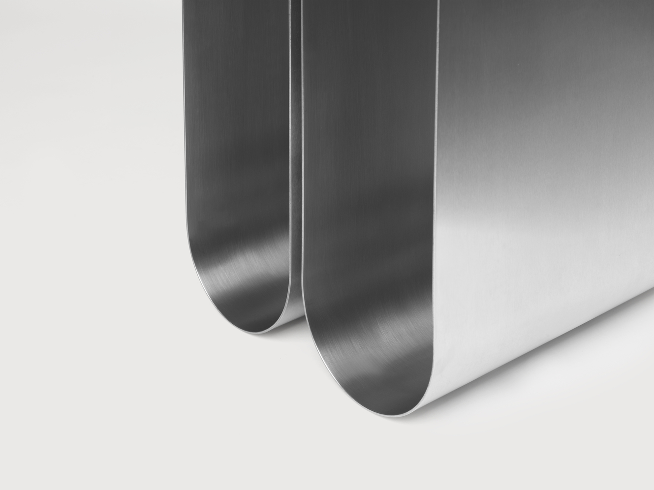 Curved Side Table, Stainless Steel