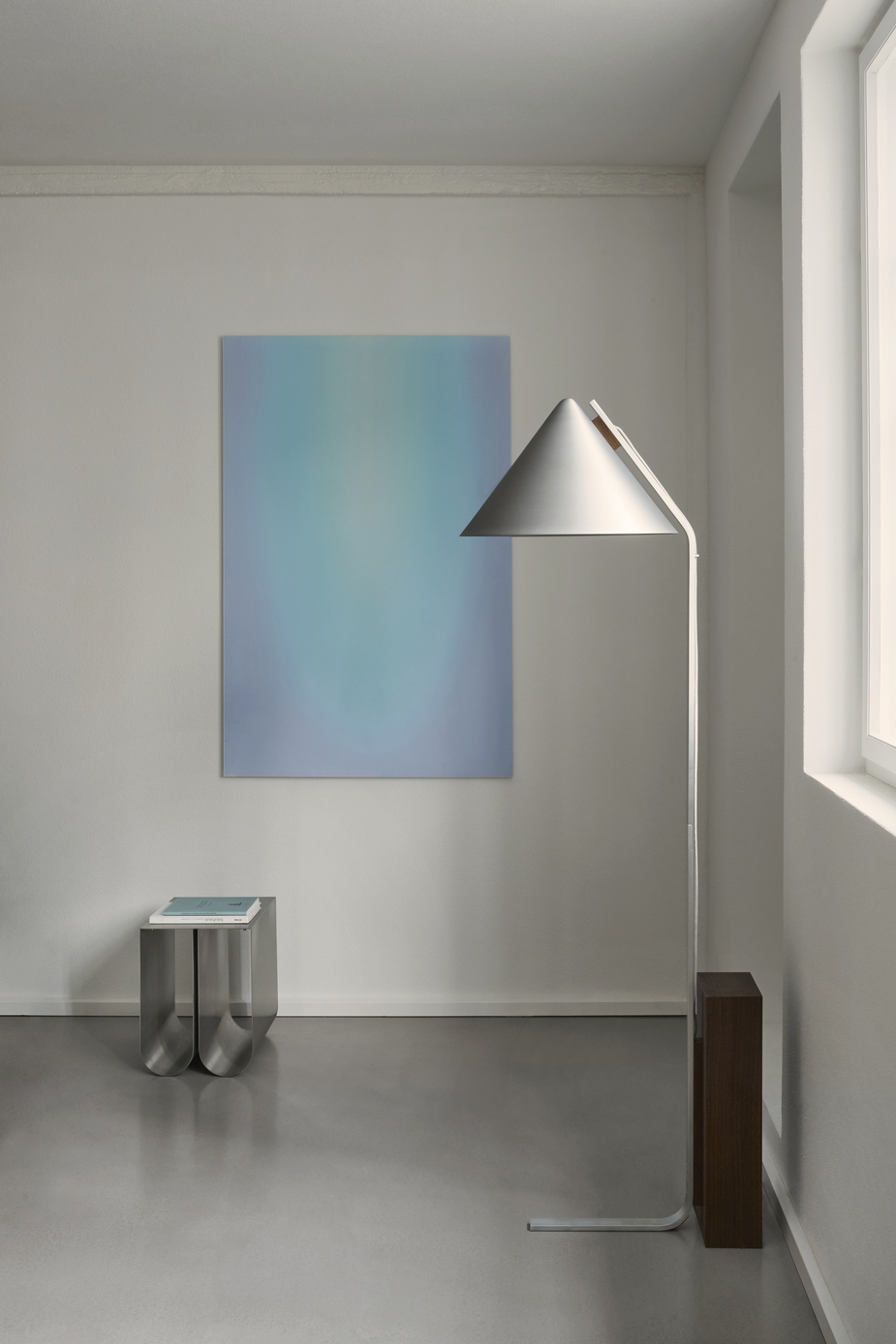 Curved Side Table, Stainless Steel