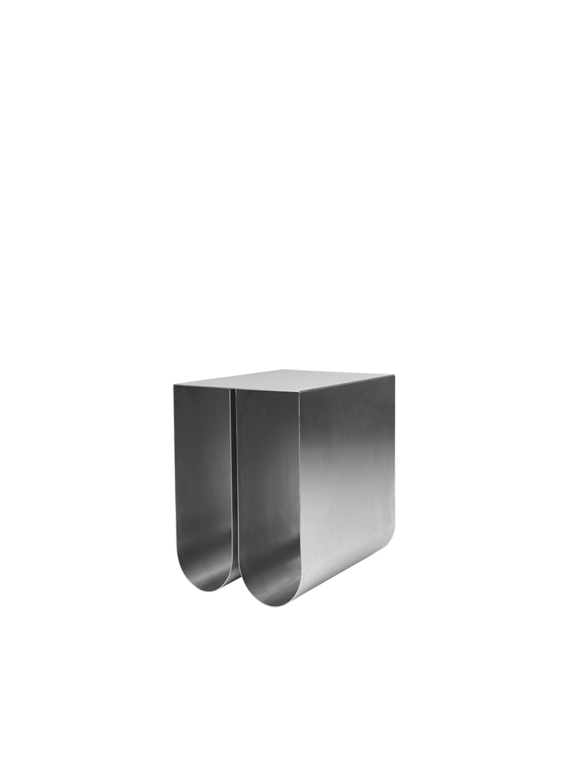 Curved Side Table, Stainless Steel