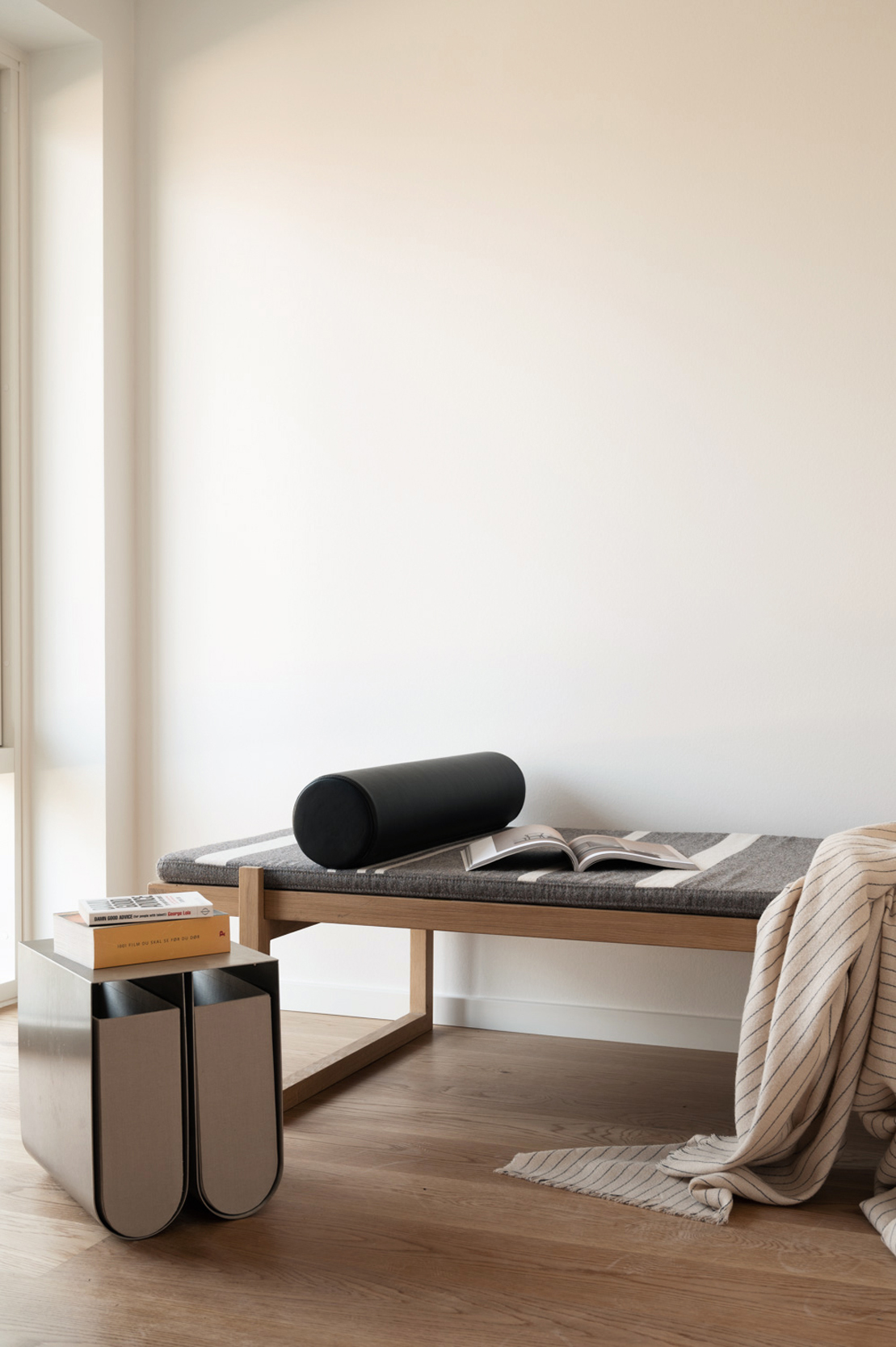 Curved Side Table, Stainless Steel